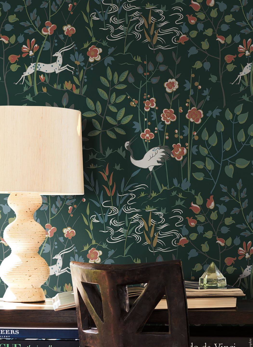 Dark Green Aspen Wallpaper Q685256