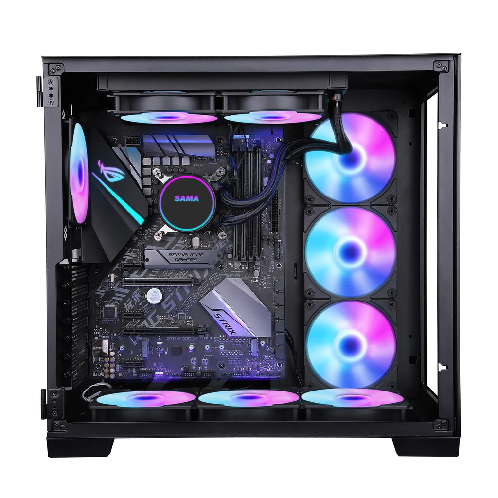 ATX Gaming Computer Case with 4 ARGB Fans Q7756