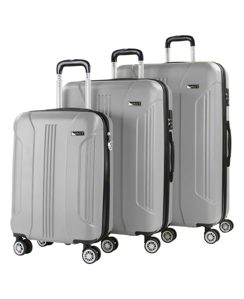 3-Piece Spinner Luggage Set in Silver B435539
