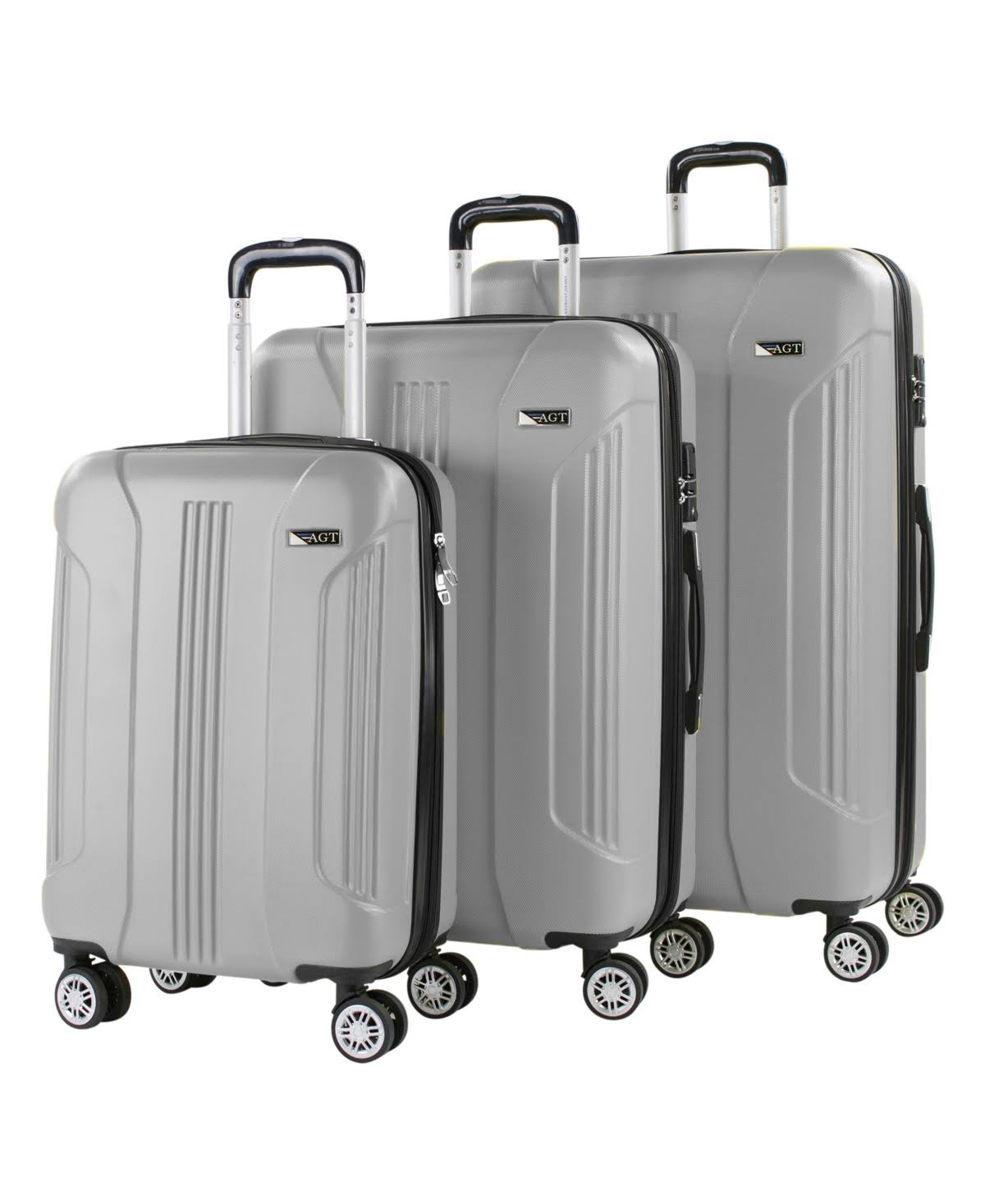 3-Piece Spinner Luggage Set in Silver B435539