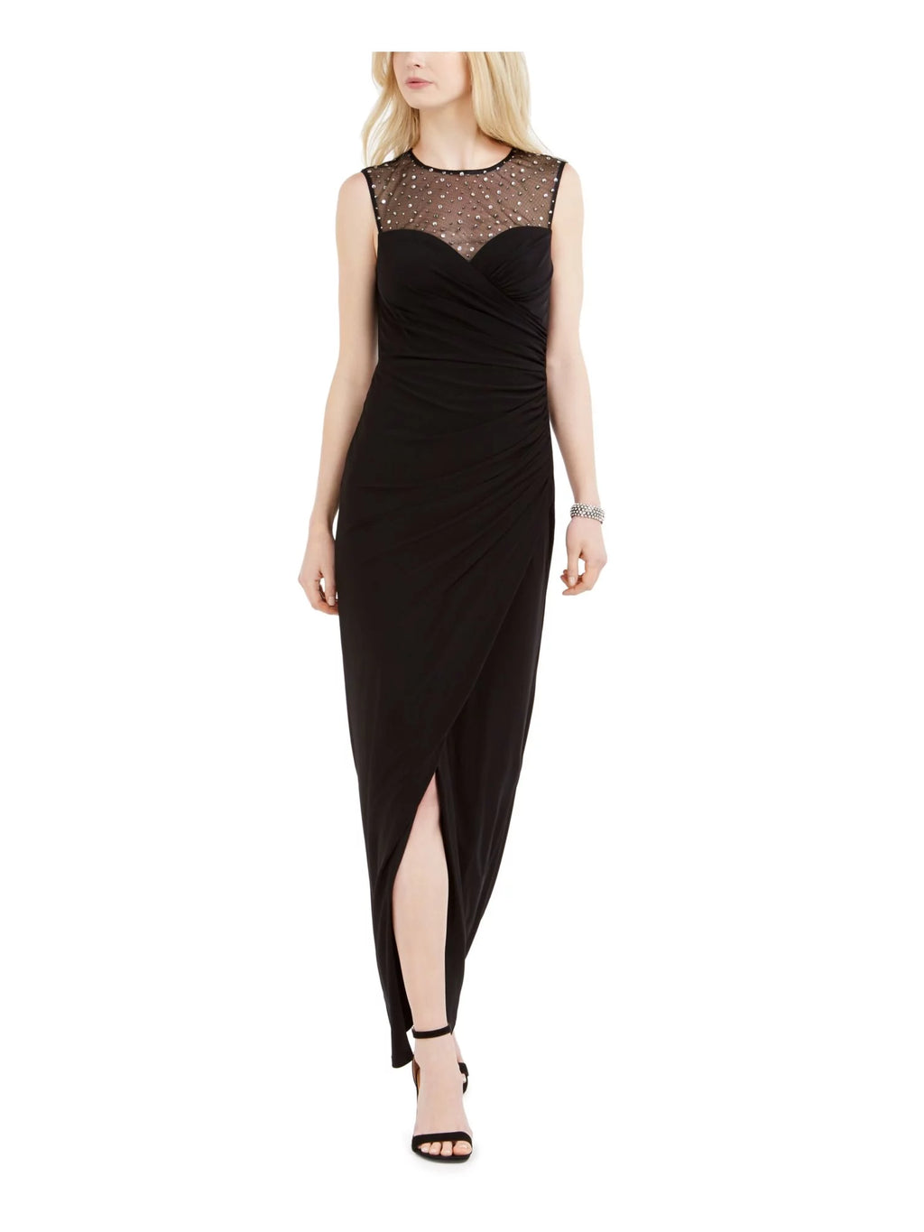Black Sequined Maxi Sheath Dress M67641