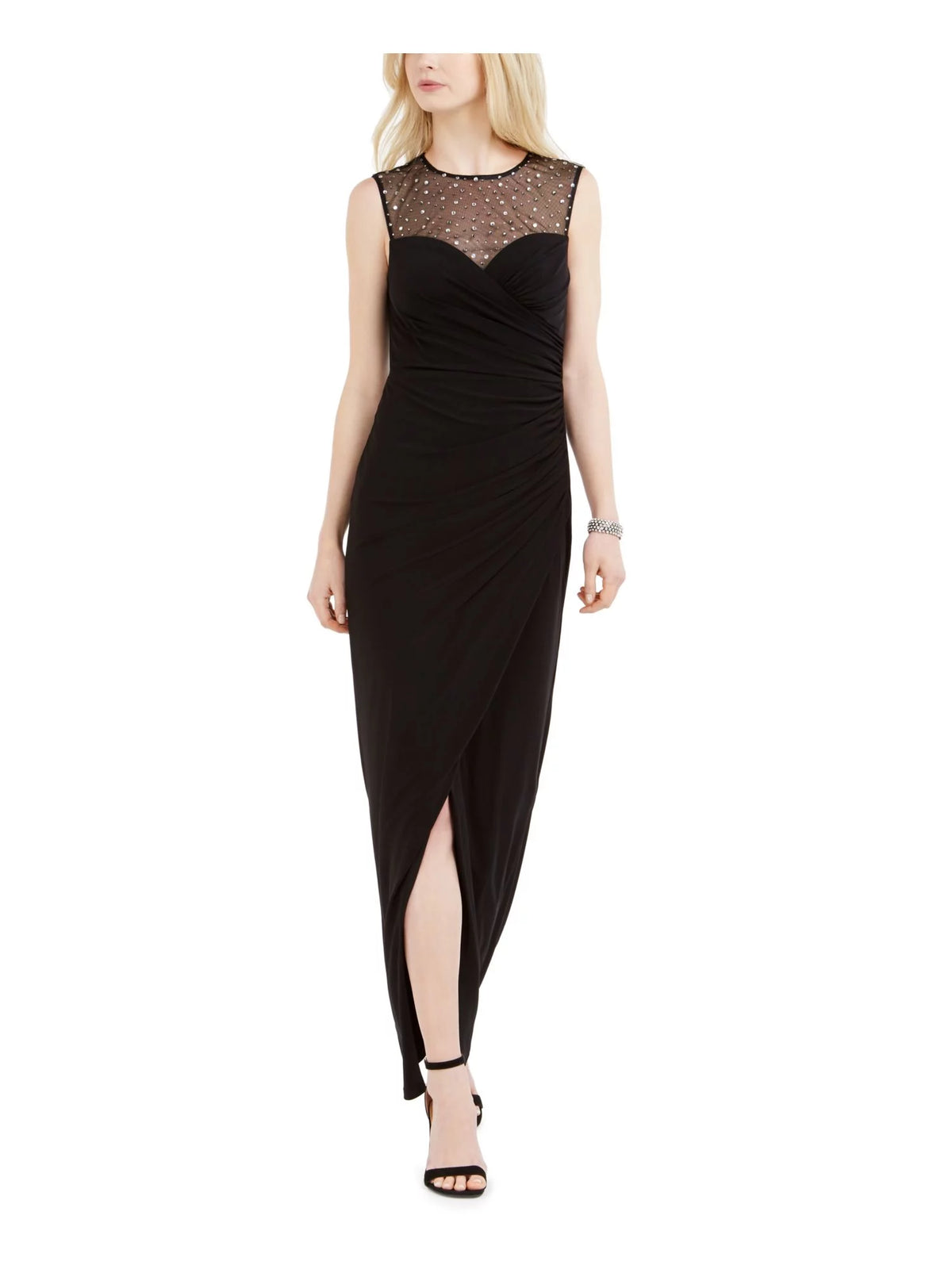 Black Sequined Maxi Sheath Dress M67641