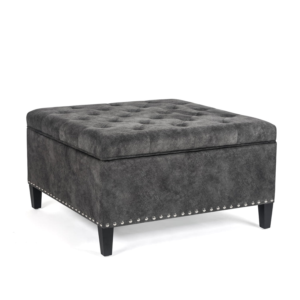 Square Tufted Storage Ottoman Bench M785