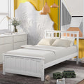 White Twin Size Wood Platform Bed D9314