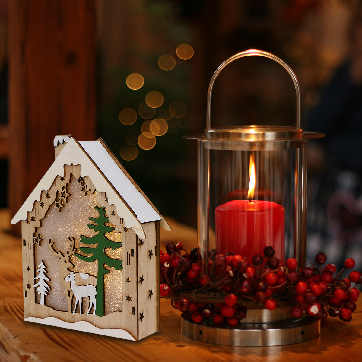 Wooden Mini House Kit with Deer B63396