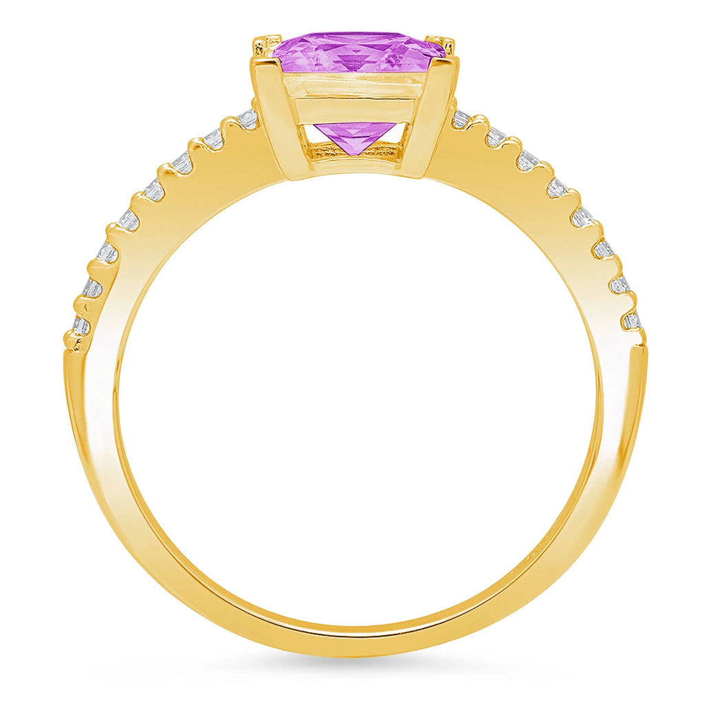 18k yellow gold simulated alexandrite ring size 3.75 D599707
