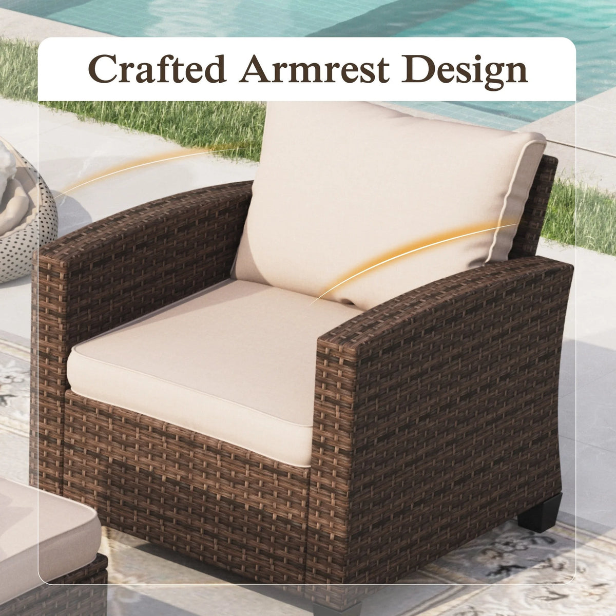 7-seat Wicker Patio Conversation Set O685065
