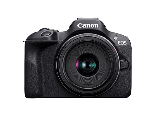 Black Mirrorless Camera with RF-S18-45mm Lens Kit, 24.1 Megapixel, 4K Video C374434