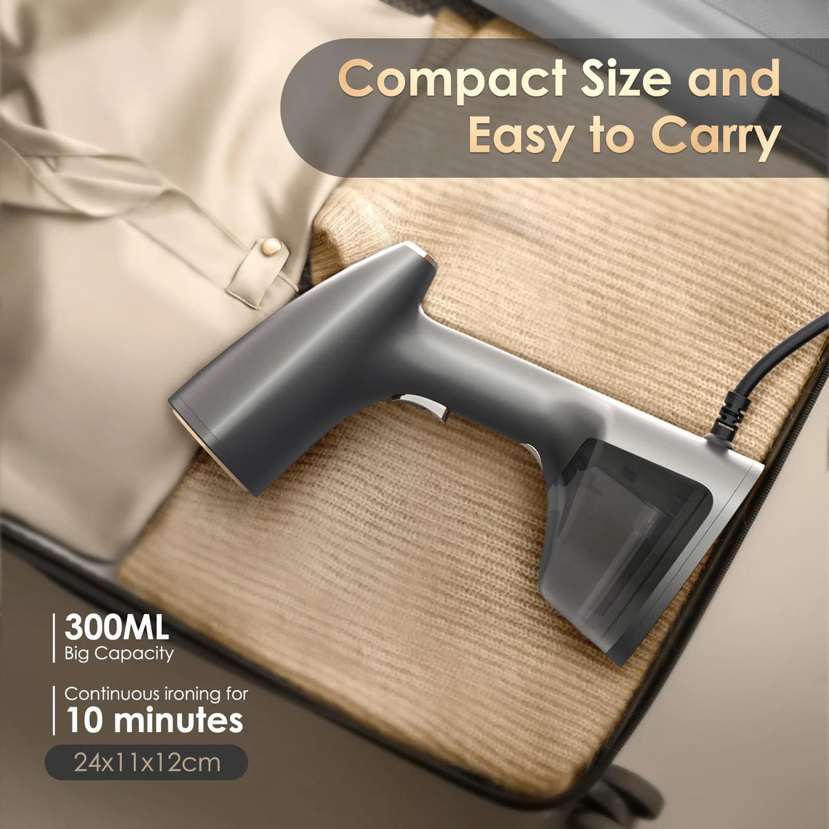1500W Garment Steamer with 300ml Detachable Tank B447