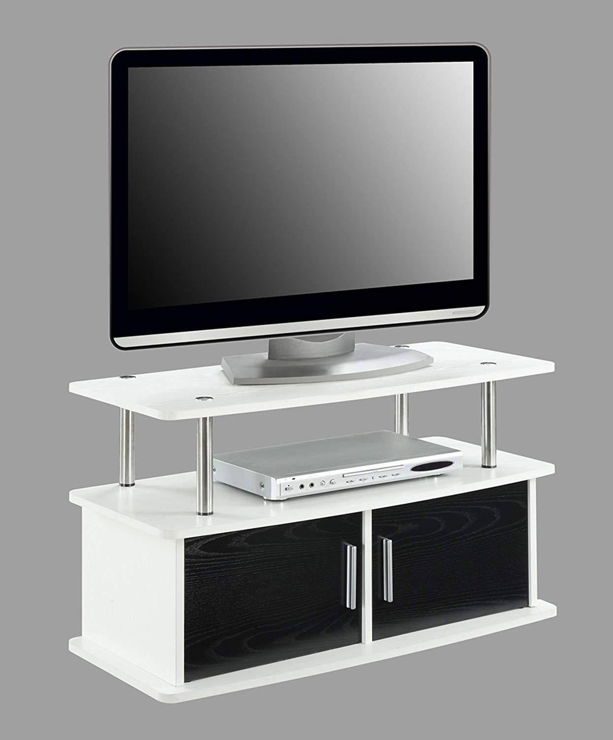 White 2 Door TV Stand with Cabinets E552743