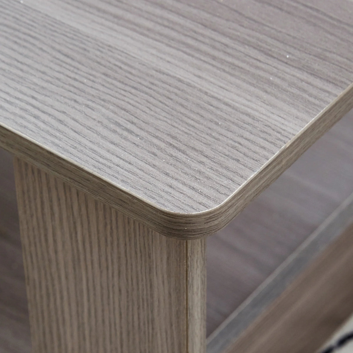 Gray Wood Grain Double Layered Rectangular Coffee Table E51479