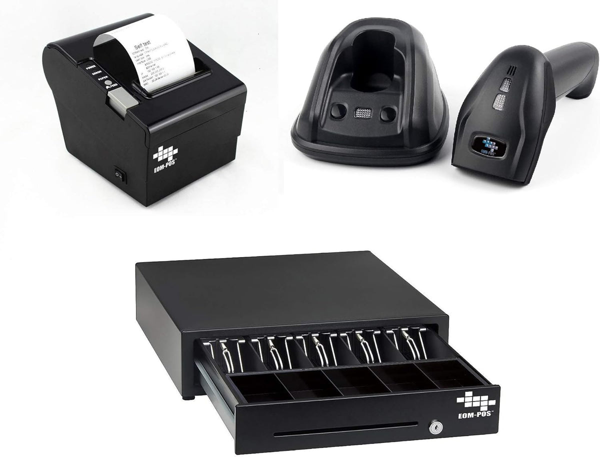 Heavy Duty Cash Register Drawer with Thermal Receipt Printer and Barcode Scanner U8466