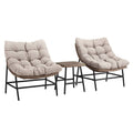 3 Piece Metal Framed Conversation Set, Beige J48061
