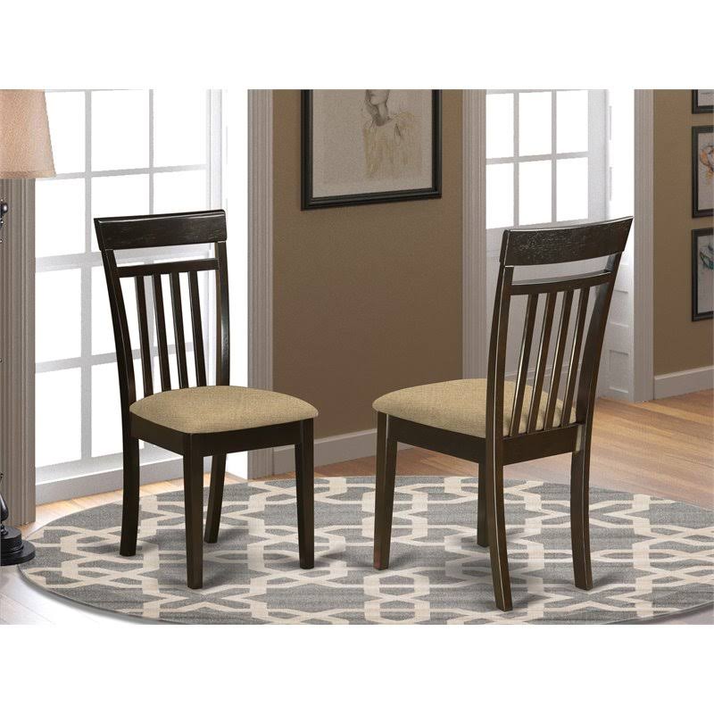 Set of 2 Dining Chairs with Linen Seat T156