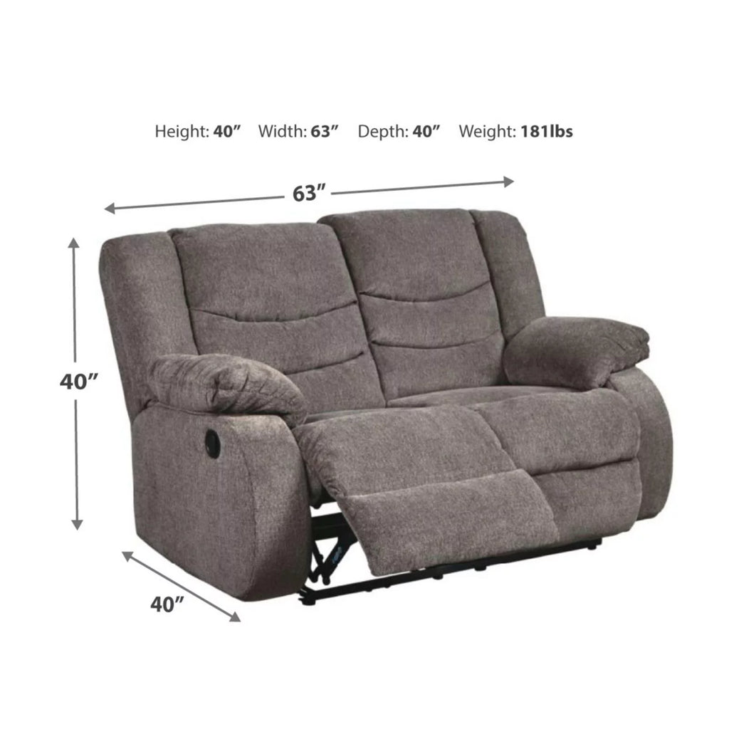 Mocha Reclining Loveseat V48475