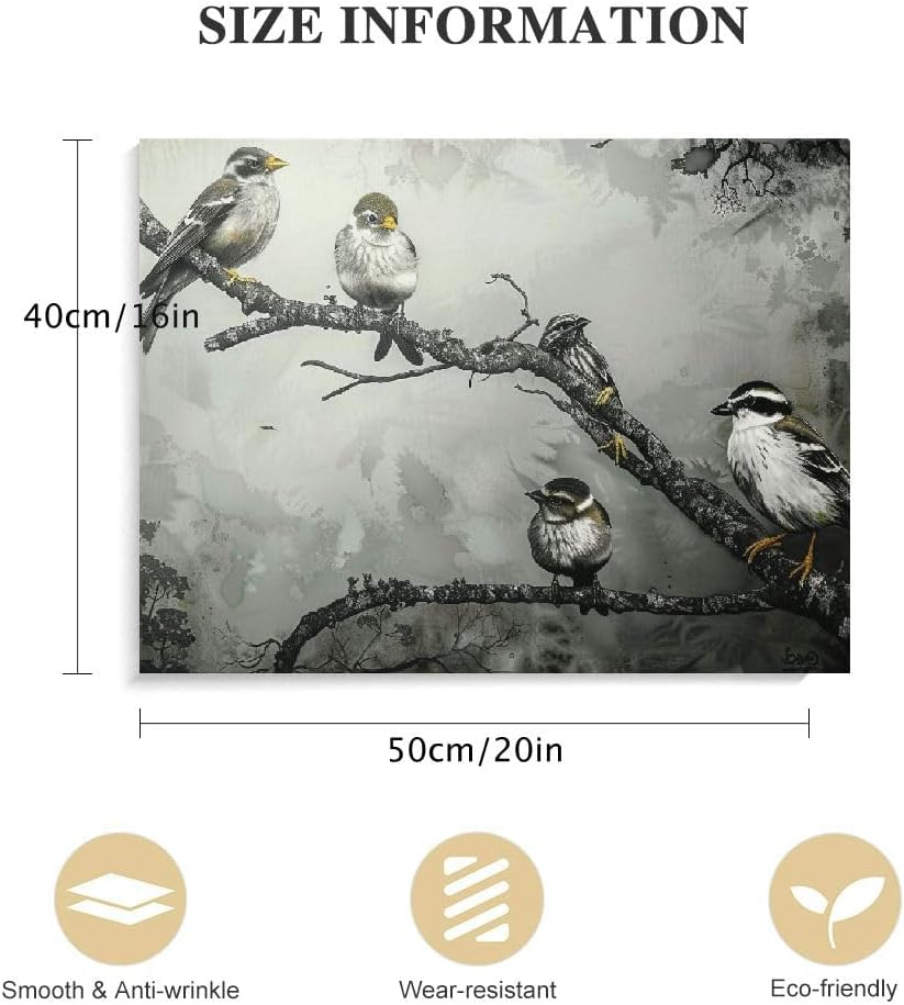 Black and White Bird Canvas Wall Art 20"x16" M65768