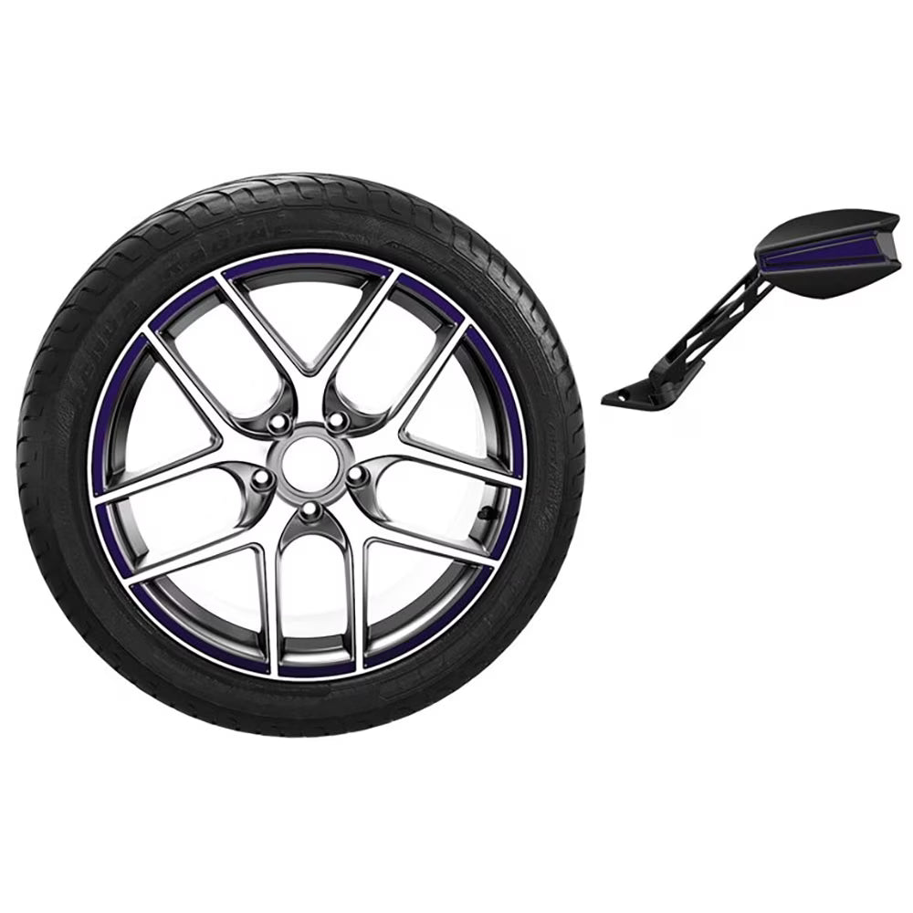 Navy Blue Rim and Mirror Decal Kit Y106