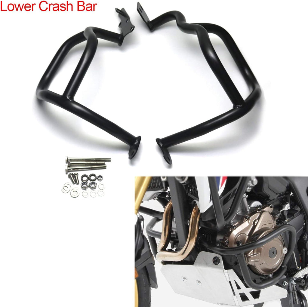 Black Upper and Lower Engine Guard Crash Bars for Honda CRF1000L Africa Twin A692