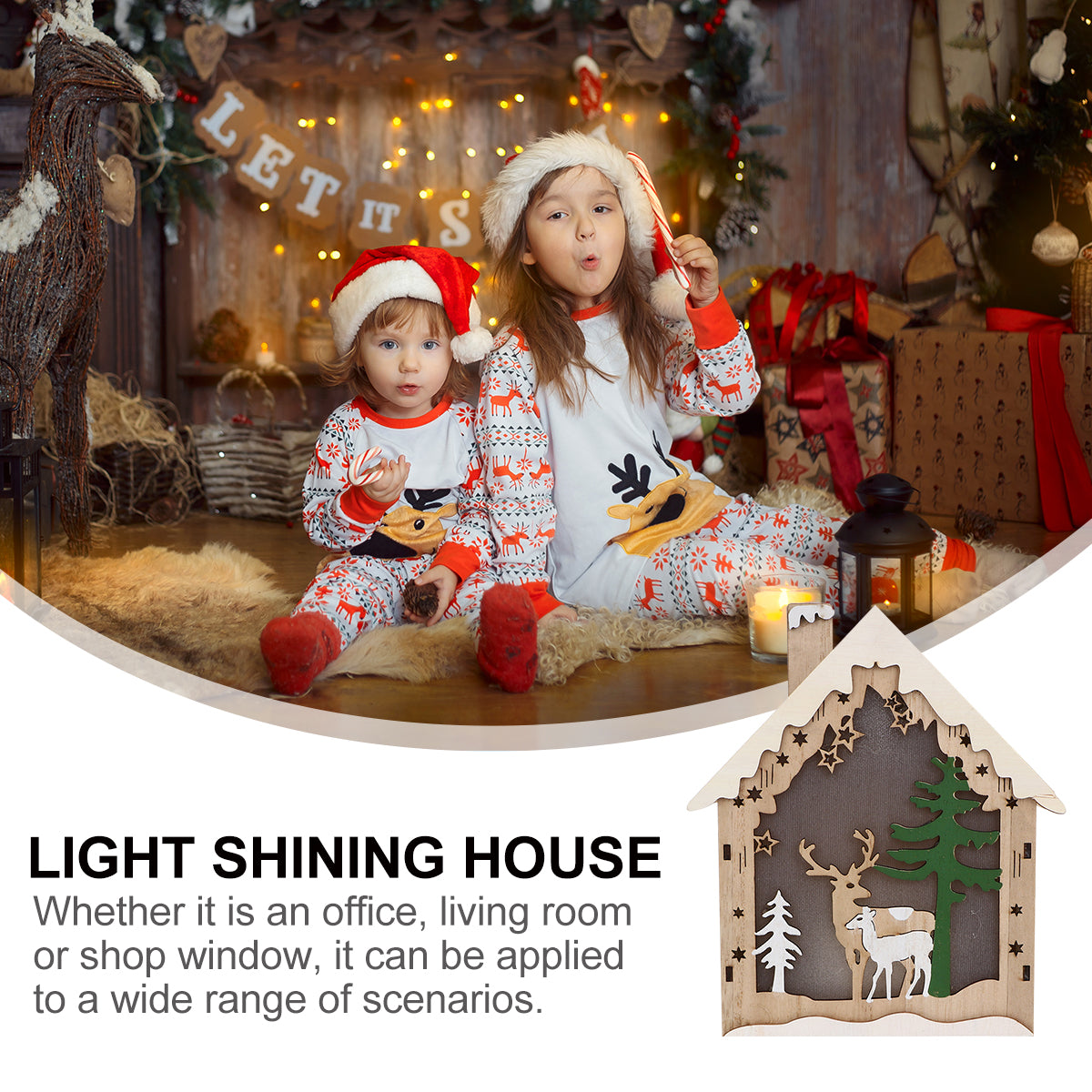Wooden Mini House Kit with Deer B63396