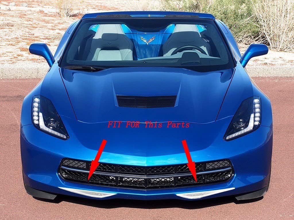 Carbon Fiber Look Cover Trims Front Bumper Bottom Corner for 2014 2015 2016 2017 2018 Chevrolet Corvette C7 J167