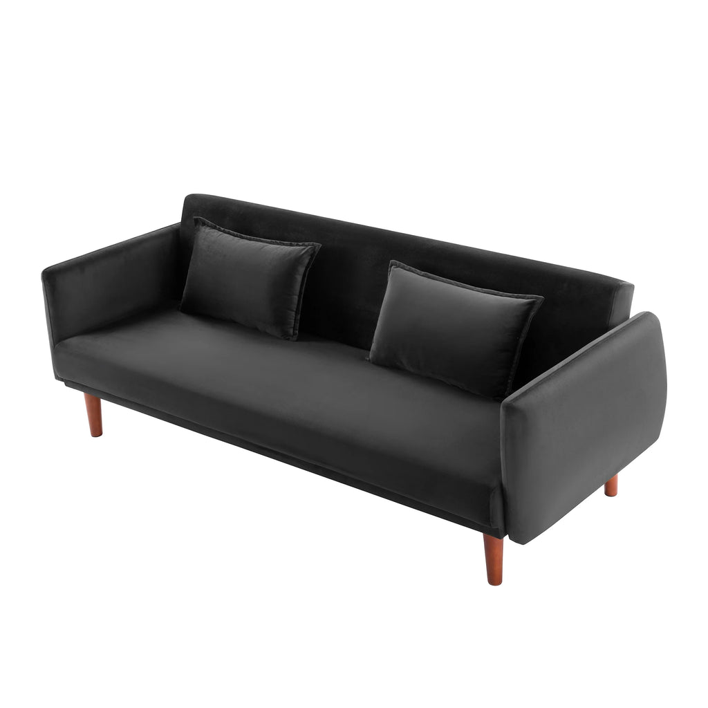 Black Velvet Convertible Sofa Bed R1247