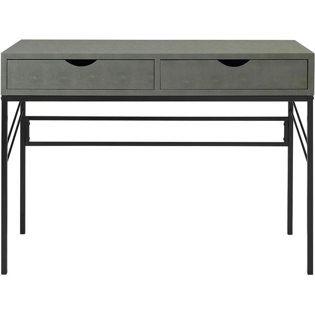 2 Drawer Gray Engineered Wood Writing Desk M6607