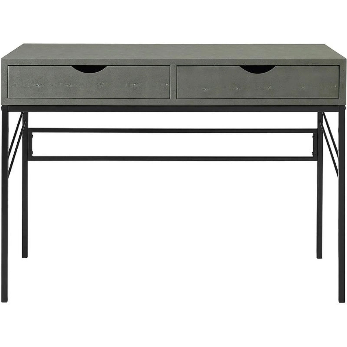 2 Drawer Gray Engineered Wood Writing Desk M6607