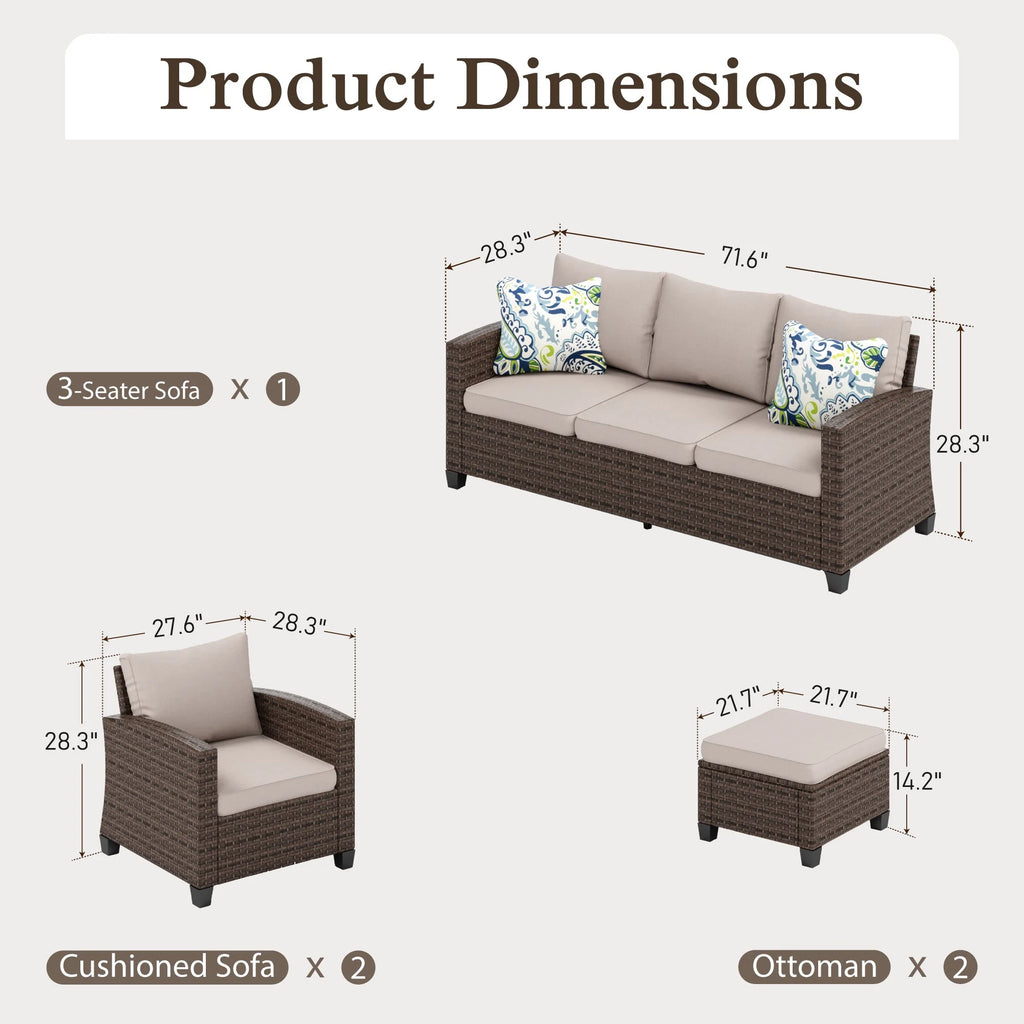 7-seat Wicker Patio Conversation Set O685065