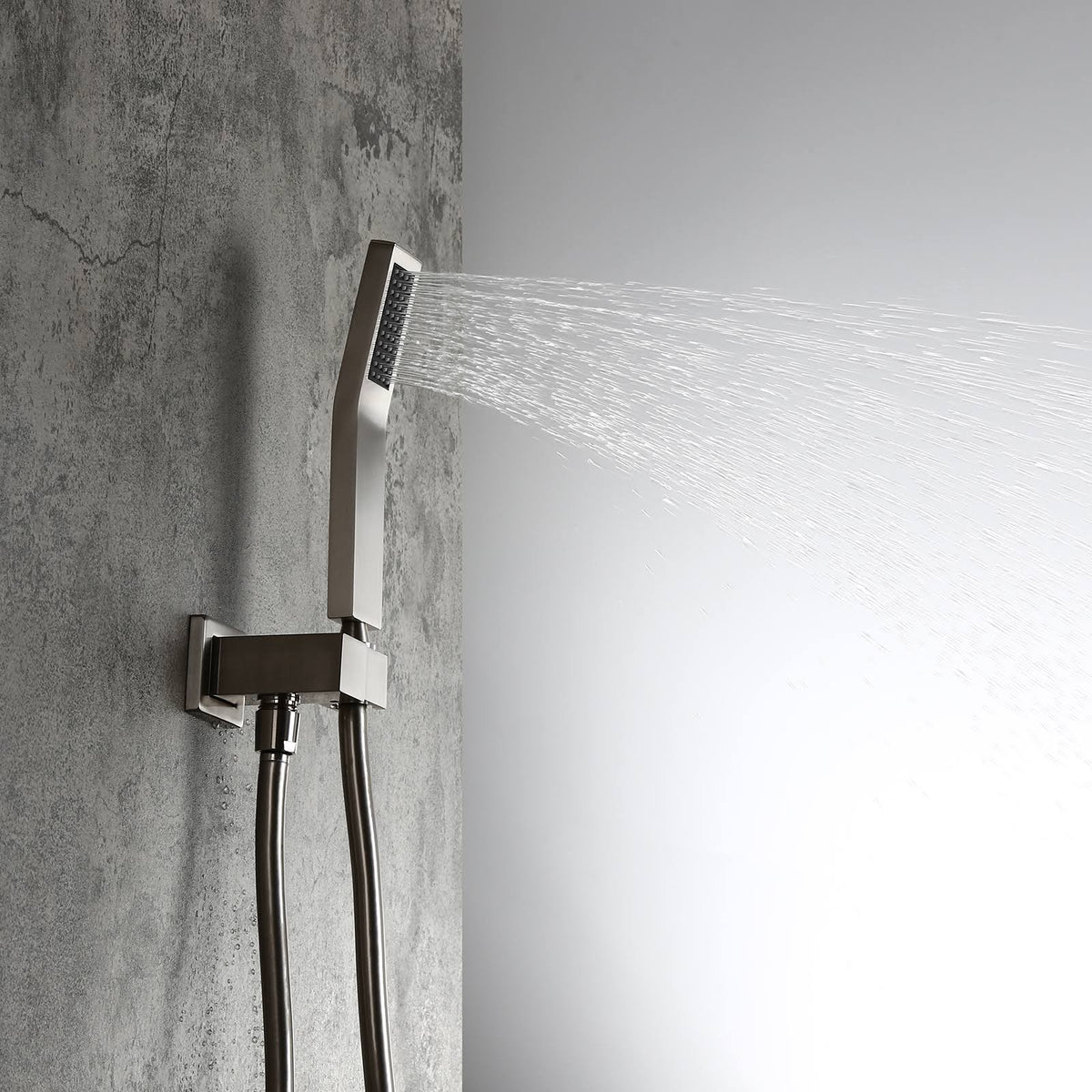 Wall Mounted Rainfall Shower Head Handheld Spray Square Shower Set O129
