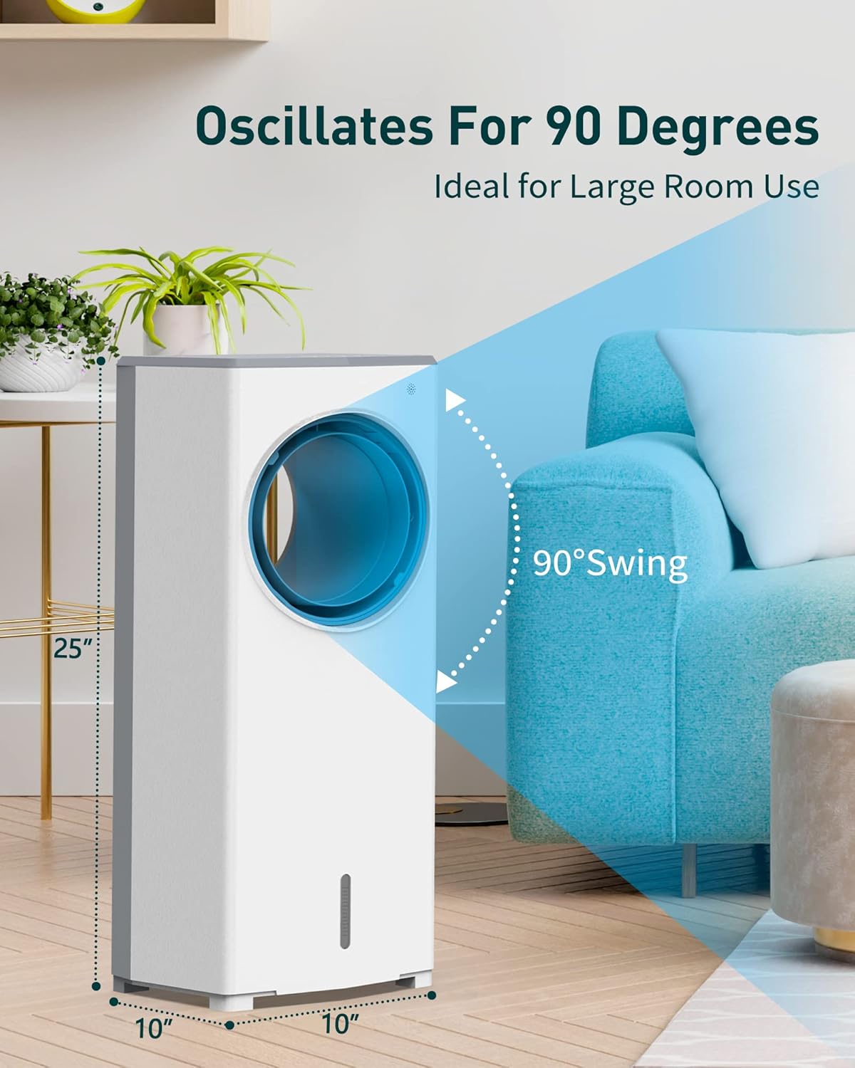 3-in-1 Portable Evaporative Air Cooler Fan with Remote Control H91241
