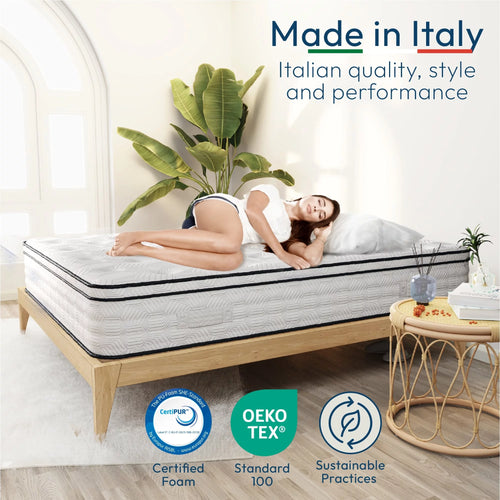 12 Full Hybrid Pocket Spring Comfort Foam Medium Mattress N171126