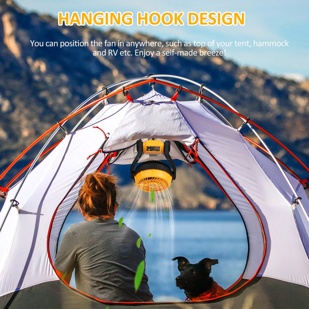 Rechargeable Portable 8 Inch Camping Fan with LED Lantern X97754
