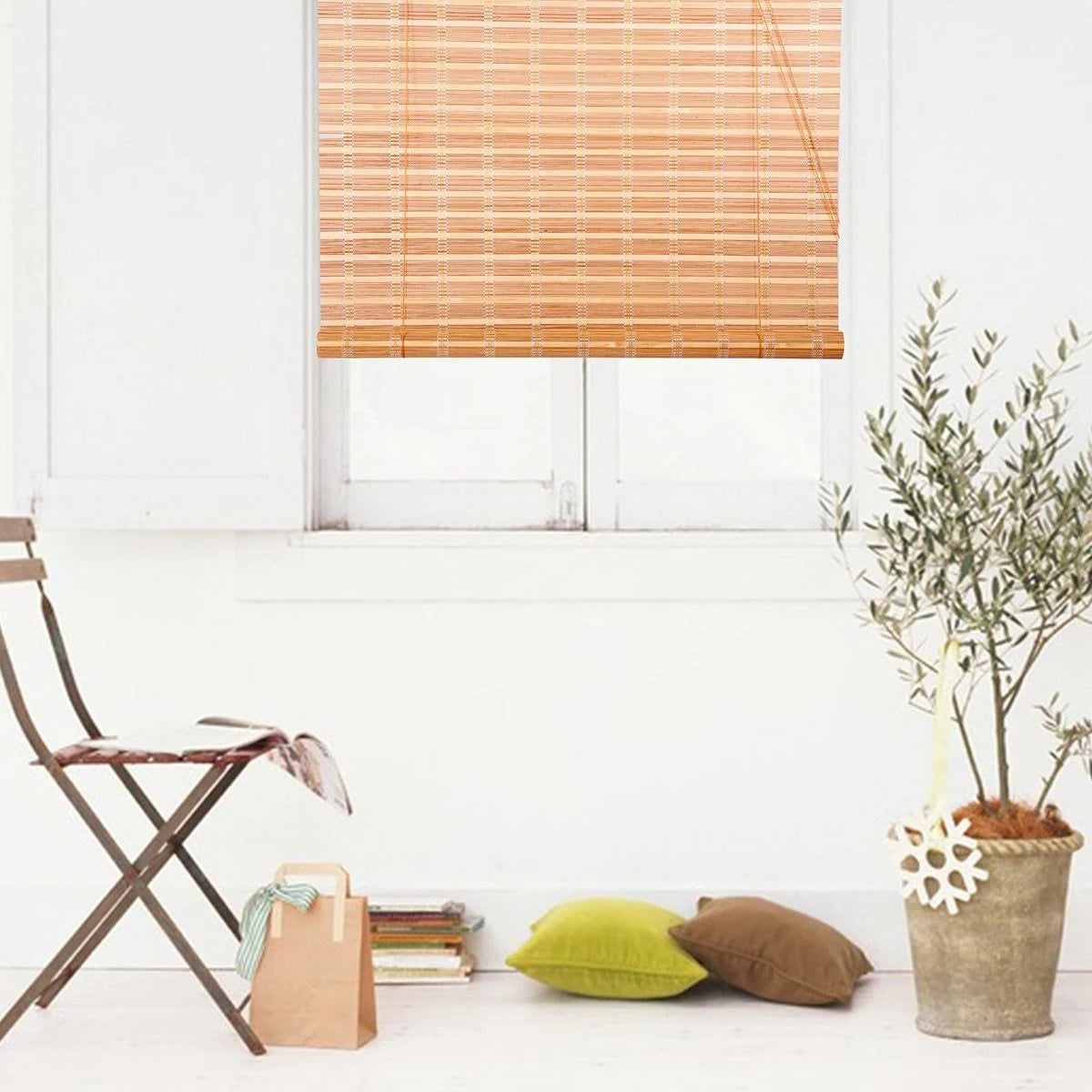 Natural Bamboo Roll Up Window Blind Roman Shade Z20335