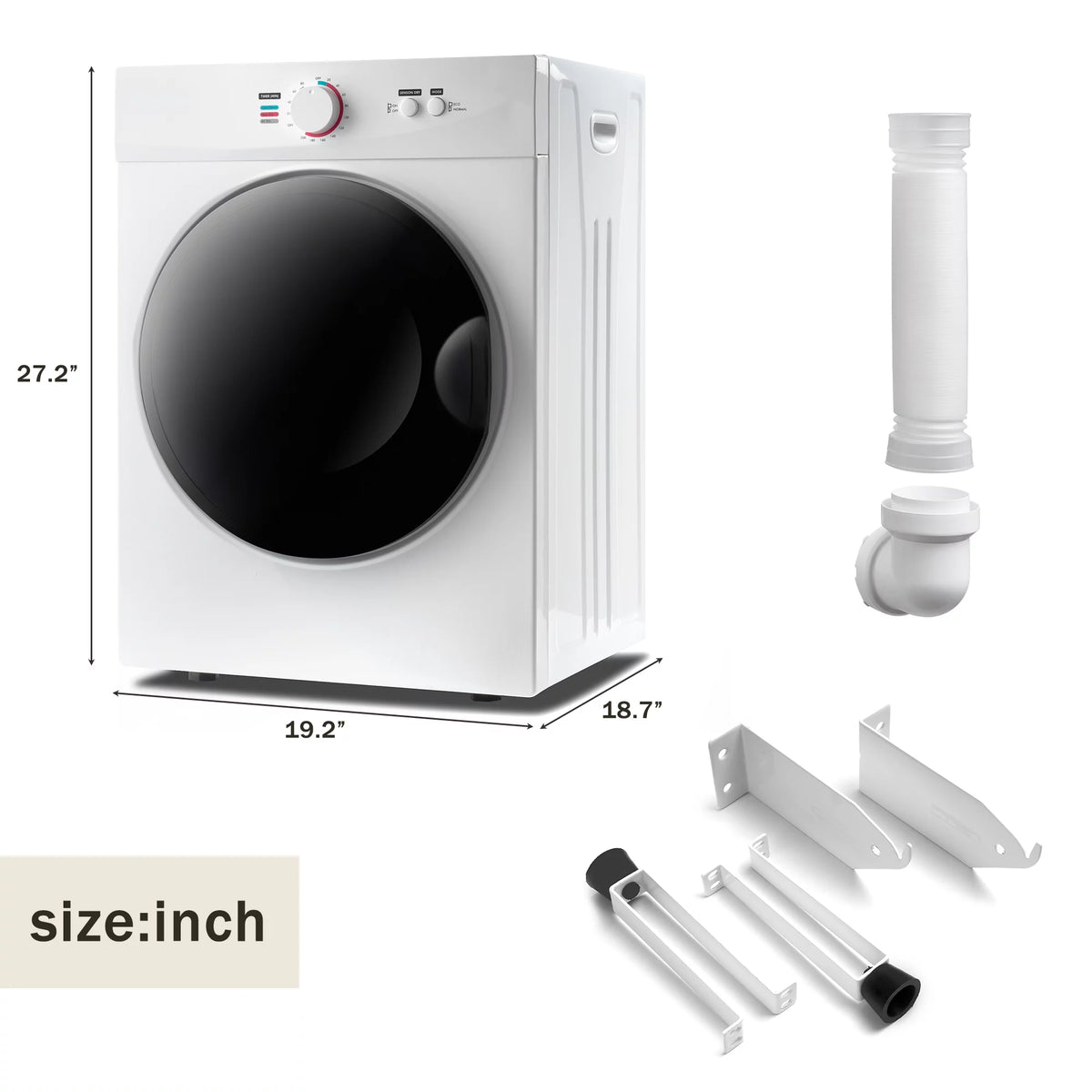 Portable Electric Clothes Dryer, 6.6 LBS, Stainless Steel P847863
