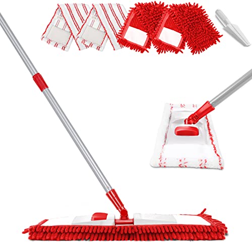 Microfiber Flat Mop with 4 Washable Pads V96221