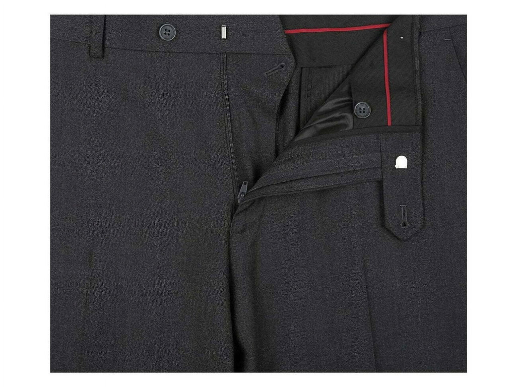 Charcoal Gray Solid Two Button Slim Fit Suit E774869