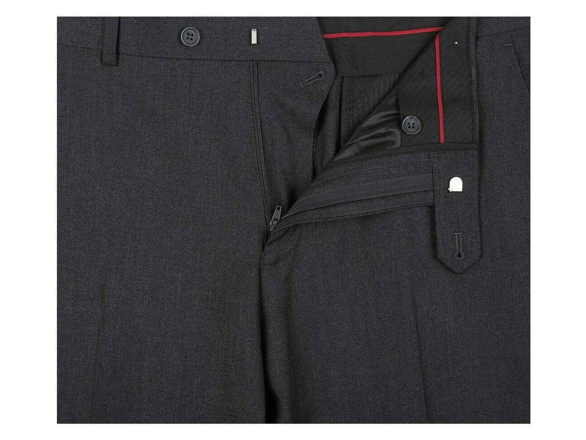 Charcoal Gray Solid Two Button Slim Fit Suit E774869