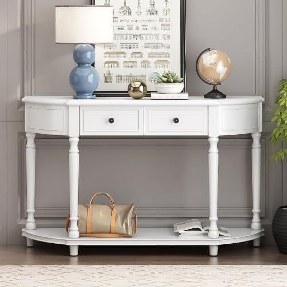 Navy Blue 3 Drawer Wood Console Table U799