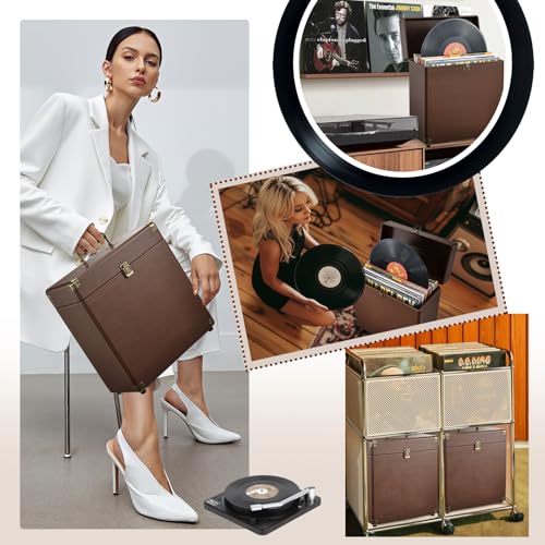 Black Vinyl Record Storage Box Holds 30 Records X64129
