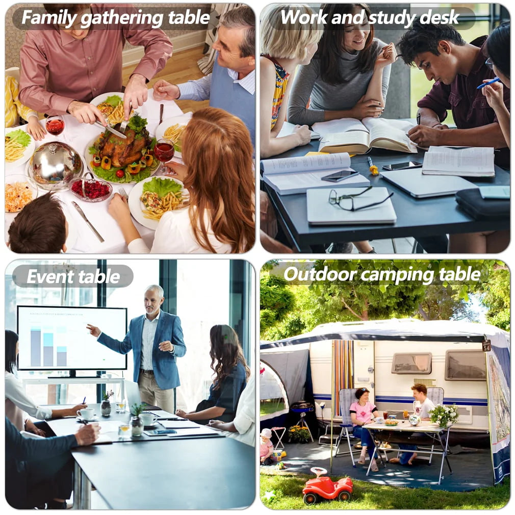6ft Folding Plastic Table with Carrying Handle Y443602