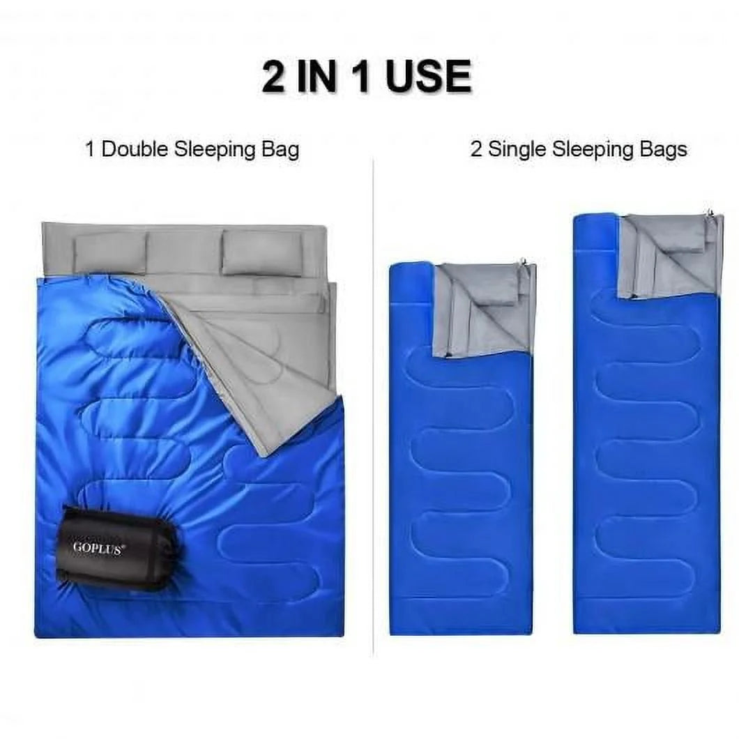 2 Person Waterproof Sleeping Bag with 2 Pillows P147