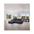 Dark Gray Linen Sofa with Reversible Chaise N60600