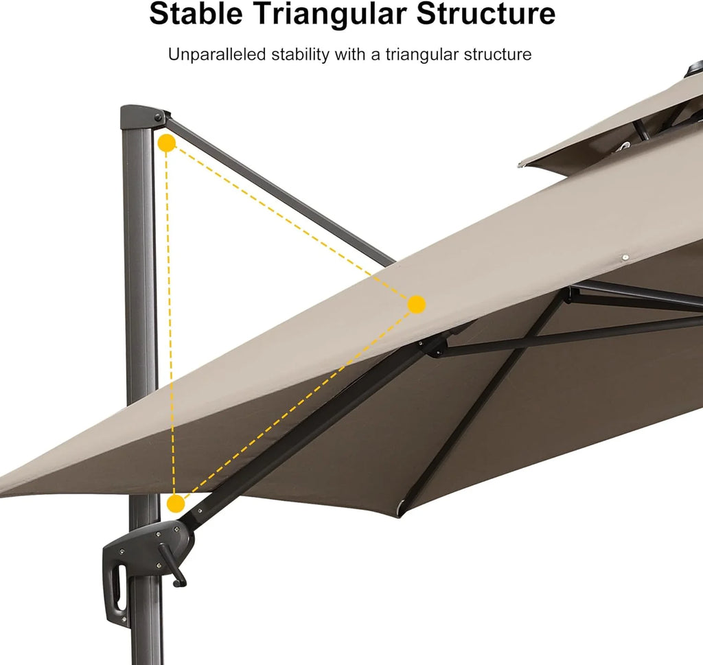 9' X 12' Olefin Cantilever Patio Umbrella M280522
