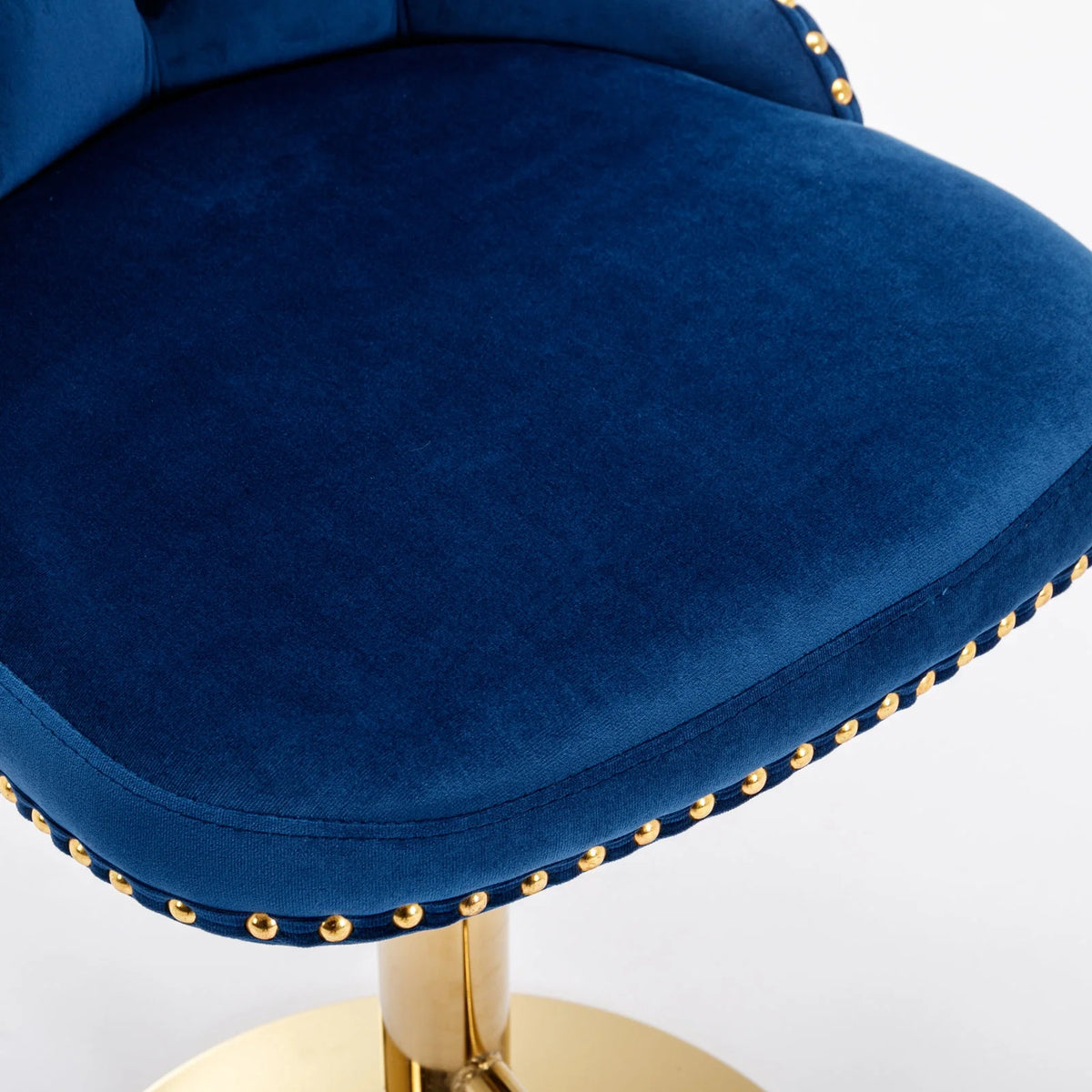 Blue Velvet Swivel Bar Stools with High Back, Set of 2 M761953
