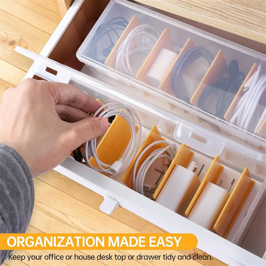 Clear Cable Organizer Box with Lid I982