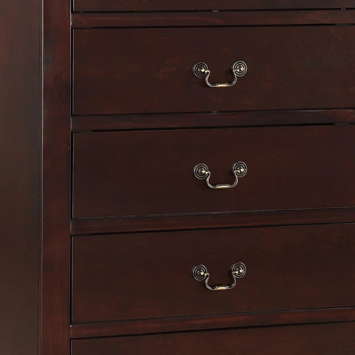 48 Inch Tall 5 Drawer Brown Wood Dresser X8849
