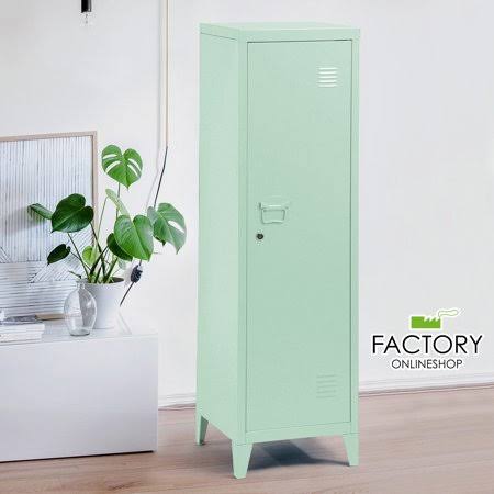 Green Metal Storage Cabinet Shelves J4880