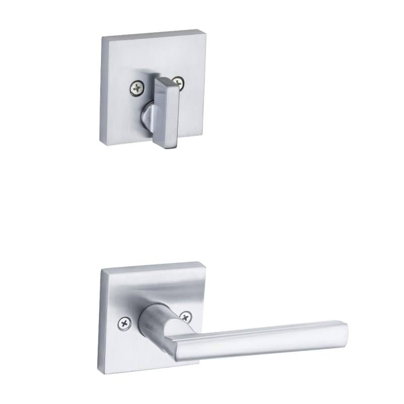 Single Cylinder Keyed Entry Interior Pack with Square Satin Chrome F32254