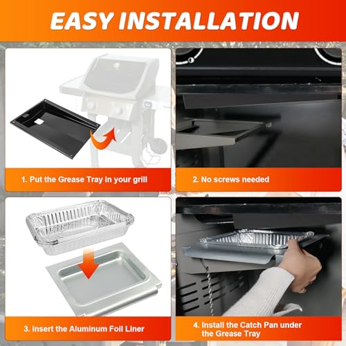 Grease Tray with Catch Pan and Foil Liner 10Pcs Aluminum Liner N57051