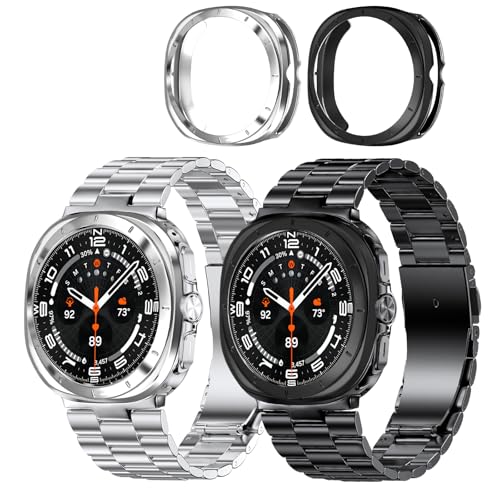 Solid Stainless Steel Band Compatible Samsung Galaxy Watch Ultra 47mm with Pc Case P98310